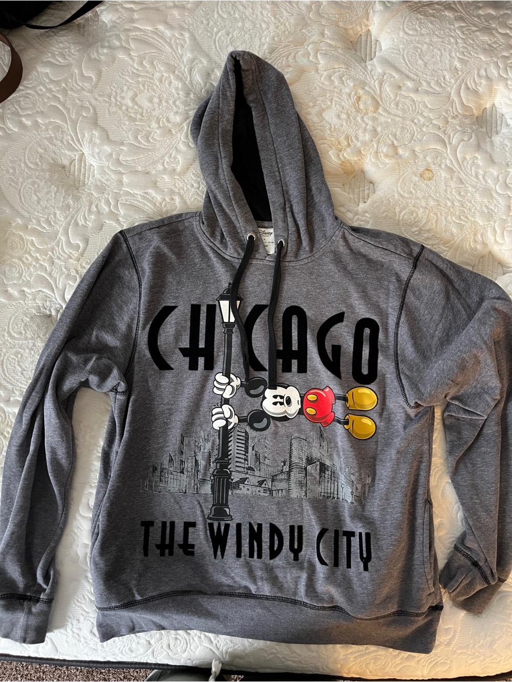 Disney Gray Chicago "The Windy City" Hoodie with Character Graphic